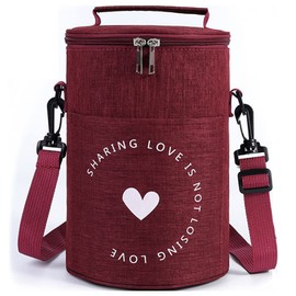 Suitcase Company GPT Lunch Bag, Cylindrical, Round, Cold Insulation, Thermal, Cute, Cooler Bag, Cylindrical, Heathered Style, 2.0 gal (5.6 L), Lunch Bag, Large, Large Capacity, Simple, Plain,