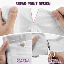 2.6-Gallon Trash Bags Heavy Duty - Heihaily Drawstring Kitchen Garbage Bags for Office/Bathroom, Leak-Proof Design, Odor Control Technology, Small Plastic Bags Clear(60 Count)