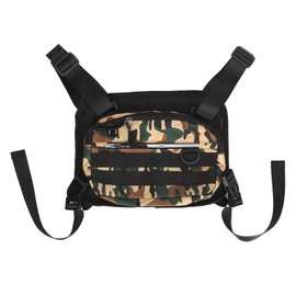 Sports Vest Chest Bag Lightweight Breathable Adjustable Strap Running Vest Bag Camouflage