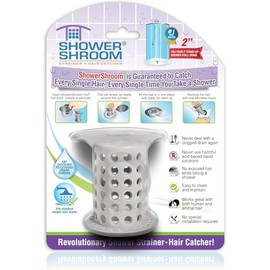 ShowerShroom the Revolutionary 2" Stand-Up Shower Stall Drain Protector Hair Catcher/Strainer, Gray , 1 Count ( Pack of 1)