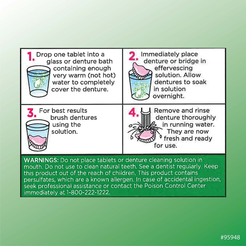 Quality Choice Denture Cleanser Overnight Whitening 40 Tablets Each (4