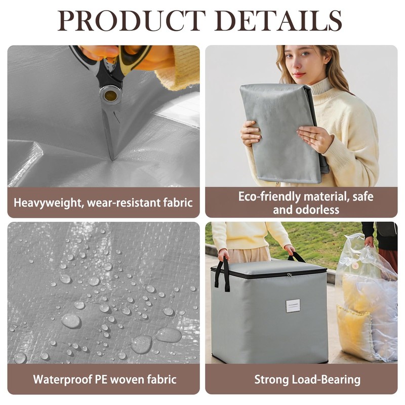 Extra Large 190 L Moving Bags Grey Heavy Duty Storage