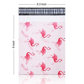 100 Mailer Bag Mailing Postal Bags for Packaging Shipping Printed Poly Envelopes(6.3'' x 9'',Flamingo Pink)