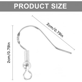 50 Pcs Silver Earrings Hooks – Hypoallergenic Fish Hook Ear Wires with Spring and Ball – Earring Making Supplies for DIY Jewellery – Ideal for Earring Making Kits