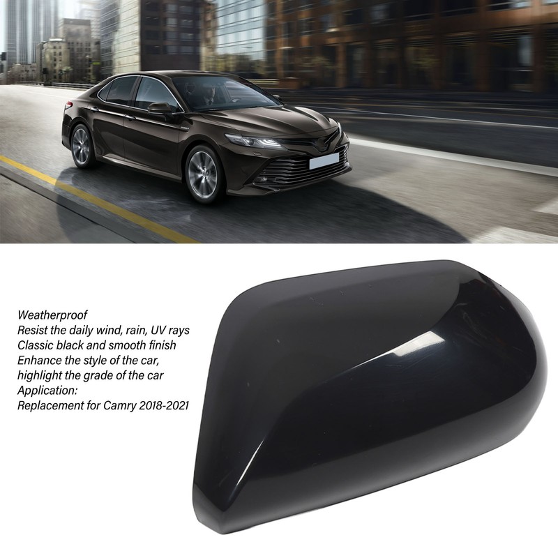 Side Mirror Cover Cap Black UV Resistant Rearview Mirror Cover