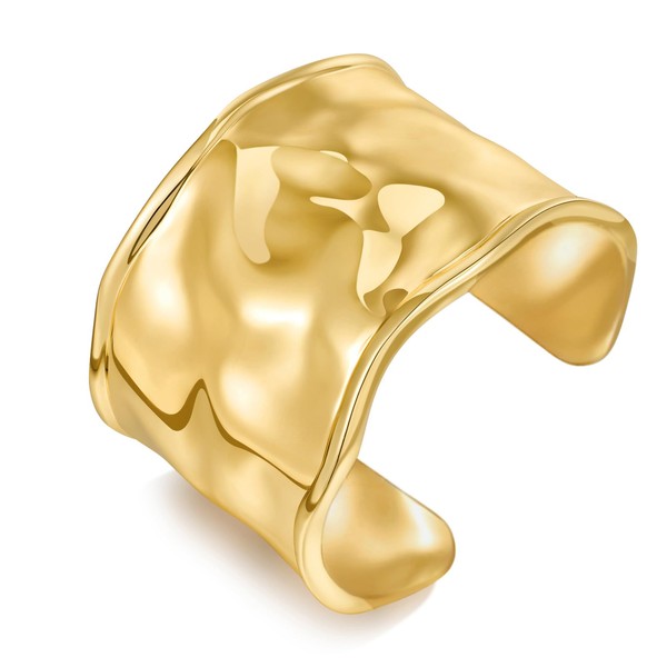 WOWORAMA WOWORAMA Hammered Chunky Cuff Bracelets for Women Extra Wide