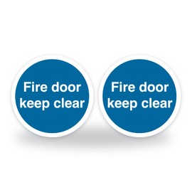 Set of 6 Fire Door Keep Clear Safety Door Signs, 95mm Waterproof Indoor/Outdoor Stickers, Office, Warehouse, PPE Site Safety Signs