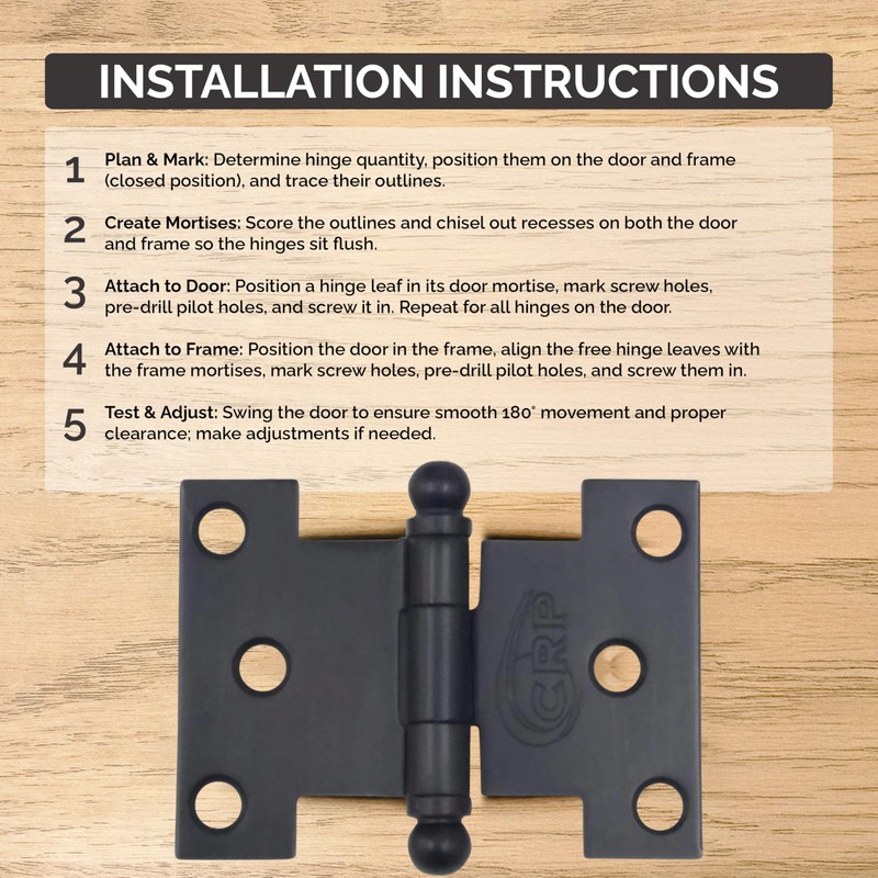 Parliament Hinges for Doors, Shutters, or Windows, 3 Inch x