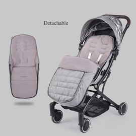 Universal Pushchair Footmuff Fleece Lined Stroller Pram Waterproof and Windproof 2 in 1 Foot Cover Winter Warm Detachable Baby Stroller Liner Infant Toddler Buggy Thicken Footmuff Bag with Dual-zips