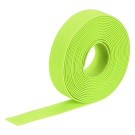 sourcing map Twill Wide Elastic Band Double-Side 25mm(1 inch) Flat 4 Yard Woven Elastic Band Knit Elastic Spool Heavy Stretch Strap Fluorescent Yellow for Sewing, Waistband