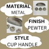 Pewter Hammered Knob & Cup Handle Cabinet - Drawer Pull