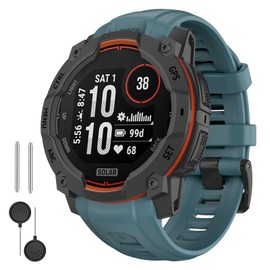 OVERSTEP Watch Bands Compatible with Instinct 3 Amoled/Solar 50mm 26mm Soft Siliocne Strap for Garmin Instinct 3 Smartwatches, Twilight Blue