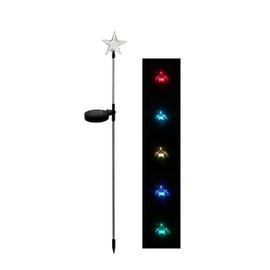 Star Solar Powered Garden Stake LED Lights, Set of 2, Color Changing Figurine Outdoor Yard Decor