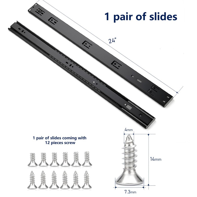 Ravinte 24 Inch Soft Close Drawer Slides 1 Pairs 2