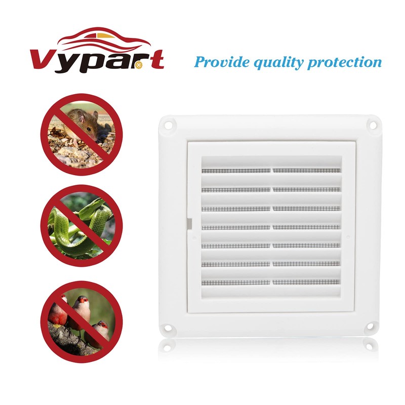 4" Louvered Dryer Vent Cover by Vypart - Exterior Wall