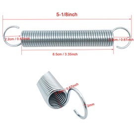Souldershop 5-1/8 inch Replacement Recliner Chair Spring Mechanism Furniture Tension Springs Short Neck Style (Pack of 2)