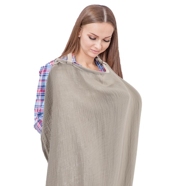 Abaokai Muslin Nursing Cover, Breastfeeding Cover, Soft Cotton Multi-Use Privacy