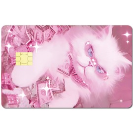 CREATCABIN 4 Stück Kreditkarten Skin Debitkarten Aufkleber Banknoten Katze Kreditkarten Dekors Schlanker Wasserdichter Bankkarten Schutz RFID Blockierender Aufkleber Für Kreditkarteninhaber 5.4x8.6cm