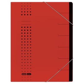 Elba 42495RO Organiser File Elasticated Pages 1-7 Cardboard Red