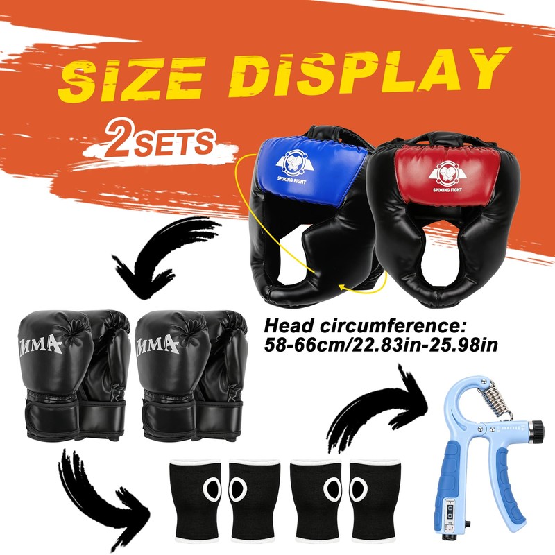 11 PCS Boxing Gear Set with Headgear Complete Boxing Training