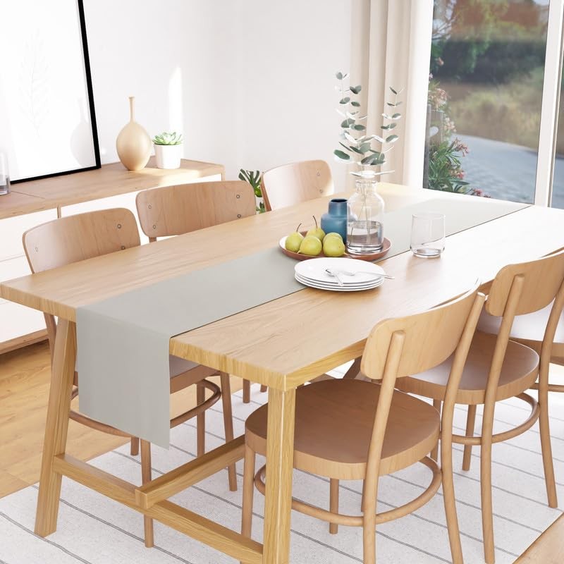 Encasa Table Runner Größe 32x150 cm | Baumwoll -Leinwand Stoff