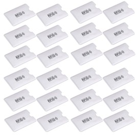 TopHomer 24 Pieces RFID Card Holder, RFID Blocking Sleeves Credit Card Sleeves Set, Waterproof Aluminum Foil Slim Design RFID Identity Card Protector for Women Men, Silver White, 2.55*3.66in