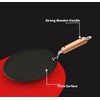 Yuktha Iron tawa for Roti,Chapati,Dosa Loha Tawa with Wooden Handle