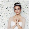 PACKOVE Elegant Pearl Crystal Floral Headband Bridal Hair Wreath for