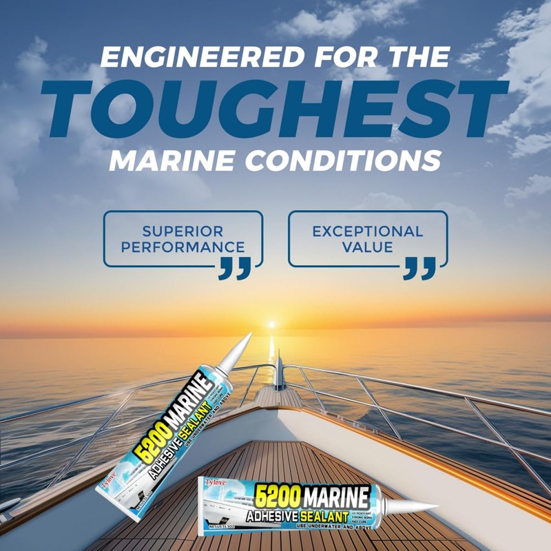 [Black] 3oz Marine Adhesive Sealant 5200 Fast Cure - Permanent,