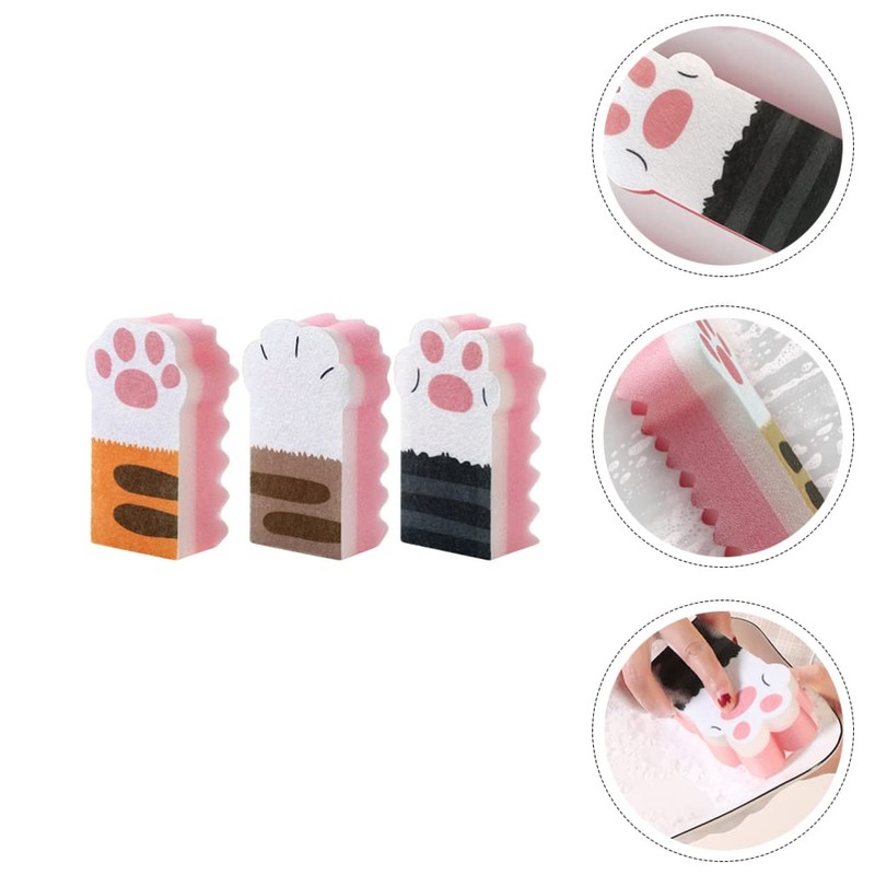Kitchen Scrub Cat Paw: Non Scratch Dishwashing Sponge Cute Cat