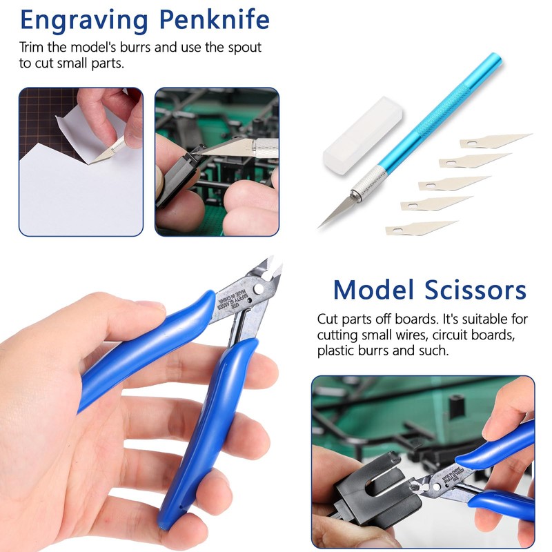 Comzantor Gundam Modeler Basic Tools Craft Set, Modelling Tool Set,