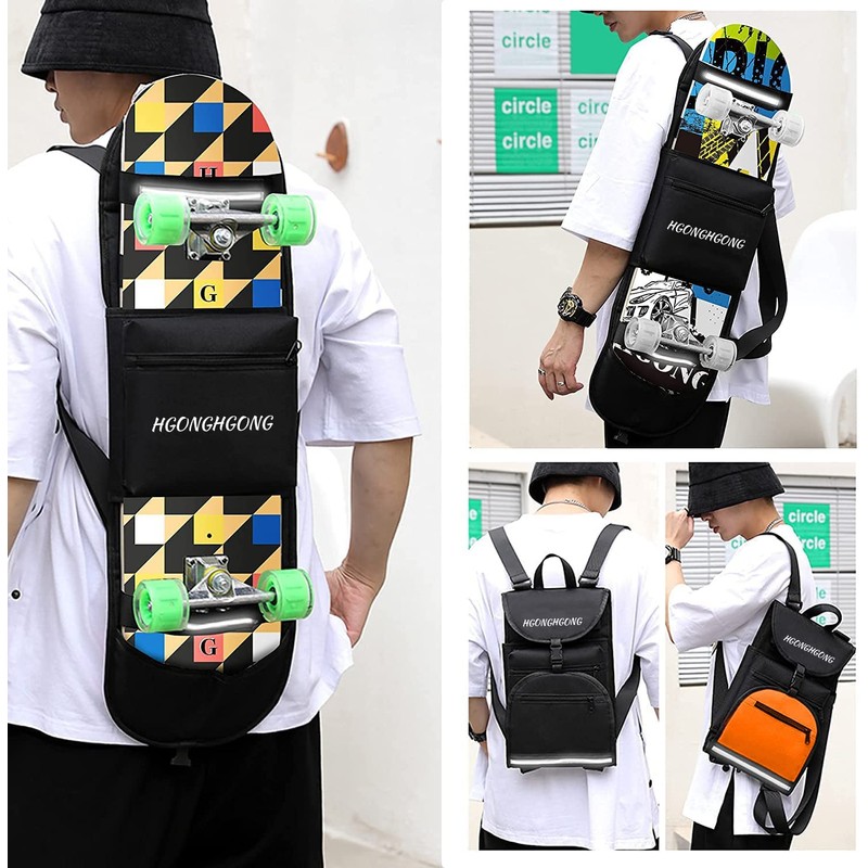 HG HGONG Skateboard Rucksack Skateboard Backpack Skateboard Bag Nylon Bag