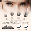 DIY Eyelash Extension Kit, Cluster Eyelash Extensions, Individual Lashes (D17,
