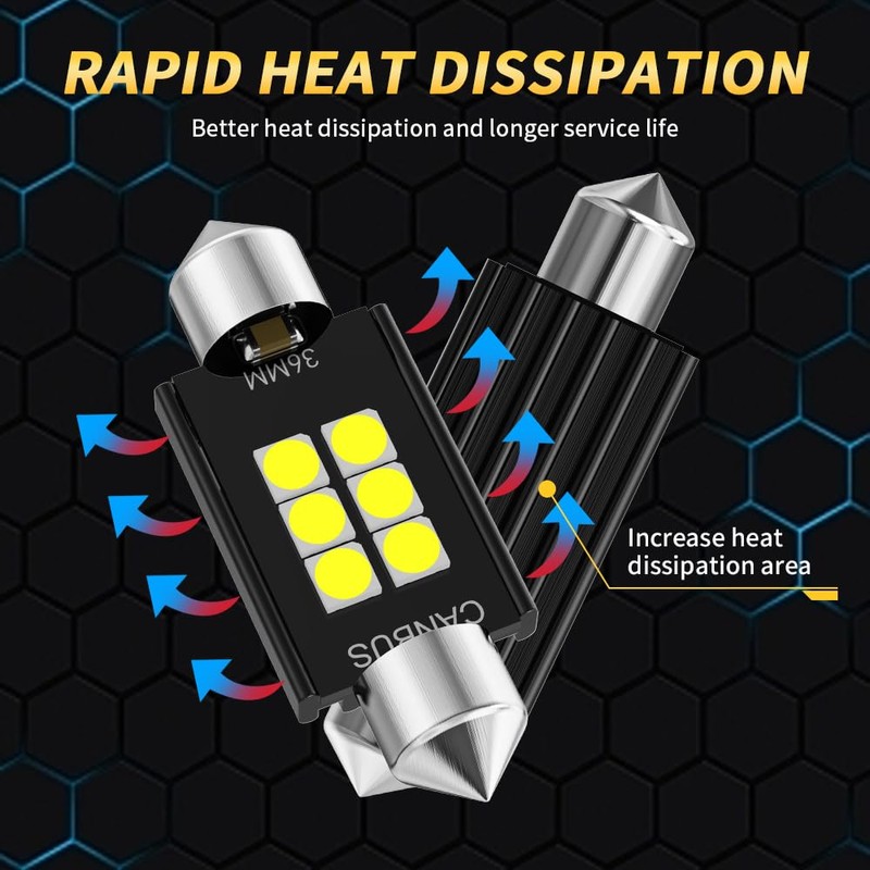YaaGoo Car Interior Lights 3030 6 SMD 300LM 6000K DC