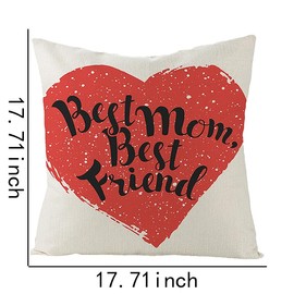 Best Mom Best Friend Pillow Covers Gifts for Mom Mommy Birthday Christmas for Friends 18 * 18 Pillowcase Cushion Cover for Sofa Bed Couch Living Room House Decors