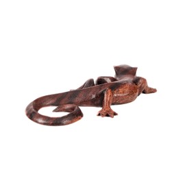 Windalf Lucky Gecko Wood Decorative Roony 13 cm Rustic Gecko Decorative Figure Vintage Handmade Wooden
