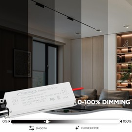 NAWVACE 60W Triac Dimmable LED Driver, 24V 2.5A Power Supply, Electric Transformer, 120V AC to 24V DC LED Strip Light Dimming Converter for Computer Projects, Cabinet Lights