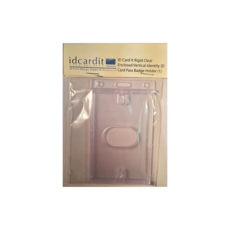 ID Card It Rigid Clear Enclosed Vertical Identity ID Card
