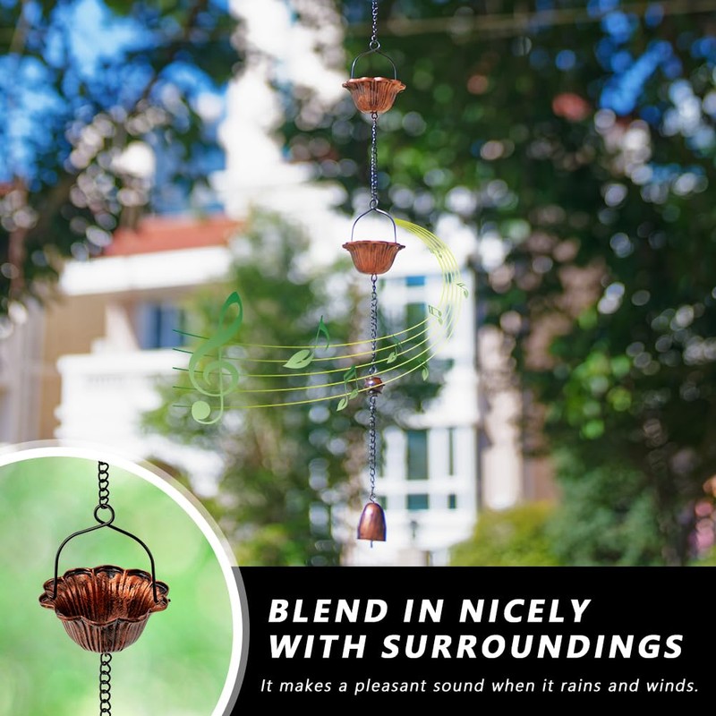 giole 10FT Rain Chain, Lotus Rain Chains for Gutters with