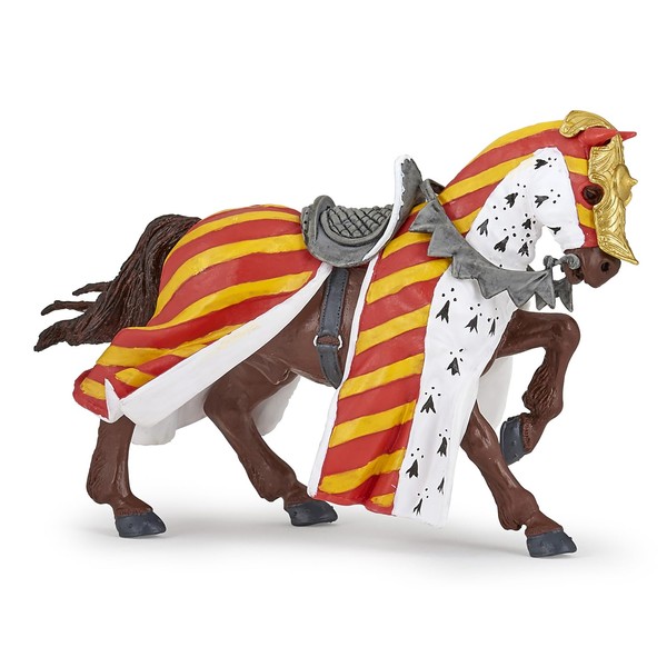 Papo -Hand-Painted - Figurine -Medieval-Fantasy -Tournament Horse -39945 - Collectible - for Children - Suitable for Boys and Girls - from 3 Years Old