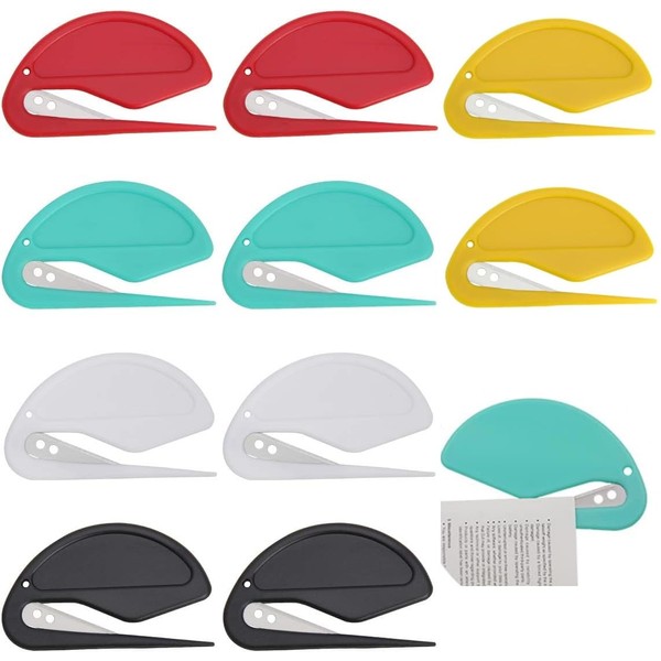 Pack of 10 Letter Openers, Envelope Cutter, Plastic Cutter, Durable