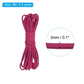PATIKIL 5.5 Yards x 3mm Faux Suede Leather Cord, Leather Lace String for Bracelet Necklace Beading Making DIY Crafts, Fuchsia