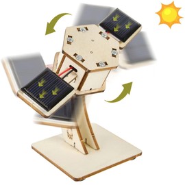 DIY Rotating Solar Satellite, 3D Wooden Puzzle Building Toy, Artificial Satellite, STEM Educational Science Craft Model Kit for Children Ages 8-12, Inspire Creativity for Boys and Girls