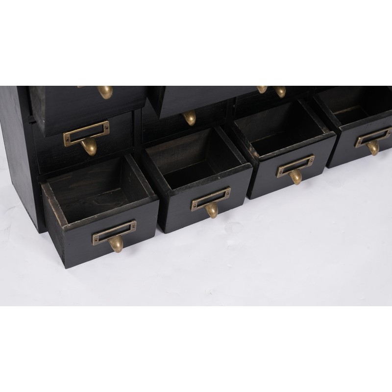 Fetcoi Apothecary Cabinet with 12 Drawers, Library Card Catalog Cabinet