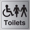V Safety General Door-Disabled/Gents/Ladies Toilet Sign - 200mm x 200mm