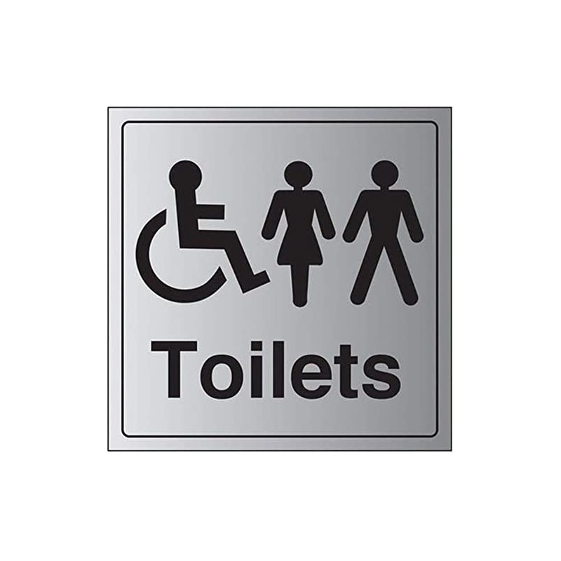 V Safety General Door-Disabled/Gents/Ladies Toilet Sign - 200mm x 200mm