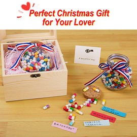 PartyYeah 100 Pcs Tiny Love Message Capsule Letter in a Bottle Cute Love Friendship Half Pill in Random Colour