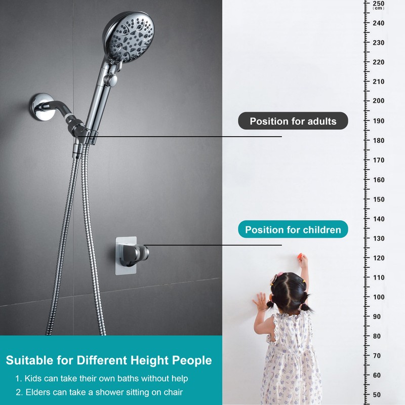 GwernKB Shower Head Holder Strong Adhesive No Drilling Wall Mount