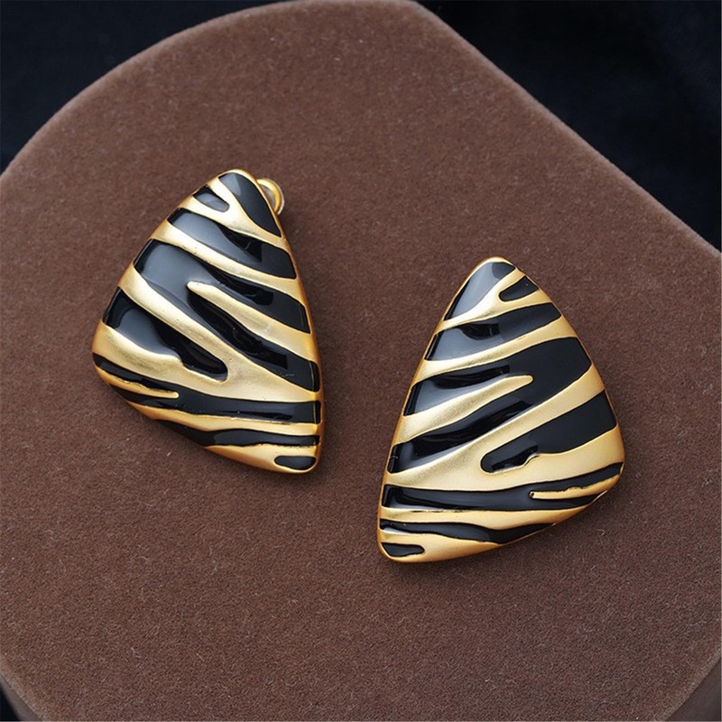 Trendy Zebras Pattern Metal Earrings