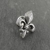 Sterling Silver Textured Fleur-de-Lis Symbol Lapel Pin, Brooch